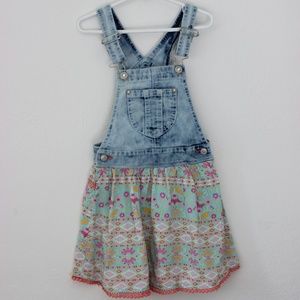 Jordache Floral and Denim Jumper (XS 4-5)